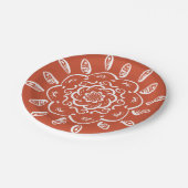 Terracotta Mandala Pappteller (Schrägansicht)