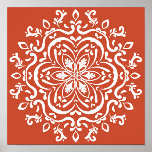 Terracotta Mandala Poster
