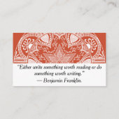 Terracotta Mandala Visitenkarte (Rückseite)