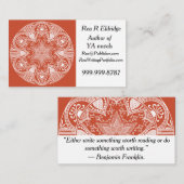 Terracotta Mandala Visitenkarte (Vorne/Hinten)