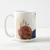 Terracotta Marine blaue Blumengrün Kaffeetasse (Links)
