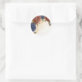 Terracotta Marine blaue Blumengrün Runder Aufkleber (Tasche)