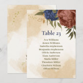 Terracotta Marine blaue Blumenkarte Einladung (Vorne/Hinten)