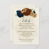 Terracotta Marine Blumenzettel Begleitkarte (Vorne/Hinten)