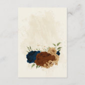 Terracotta Marine Blumenzettel Begleitkarte (Rückseite)