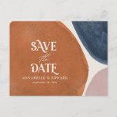 Terracotta Marine moderne abstrakte Typografie Ankündigungspostkarte (Vorderseite)