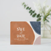 Terracotta Marine moderne abstrakte Typografie Ankündigungspostkarte (Stehend Vorderseite)