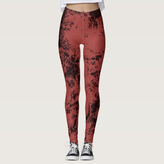 Terracotta-Marmorstruktur Leggings (Vorderseite)