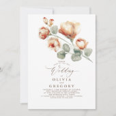 Terracotta Marsala Blume Chic Boho Hochzeit im Her Einladung (Vorderseite)