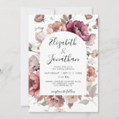 Terracotta Marsala Burgundy Fall QR Code Wedding Einladung (Vorderseite)