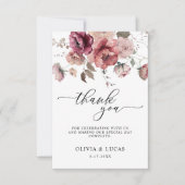 Terracotta Marsala Burgundy Hochzeit im Herbst Dankeskarte (Vorderseite)