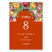 Terracotta Mediterrane Blumenpracht Tischnummer (Rückseite)