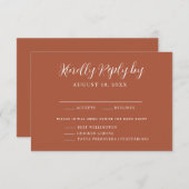 Terracotta Menu Choice Wedding RSVP Card (Vorne/Hinten)