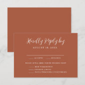 Terracotta Menu Choice Wedding RSVP Card Karte (Vorne/Hinten)
