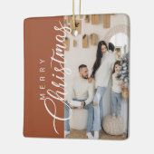 Terracotta Merry Christmas Foto Keramikornament (Links)