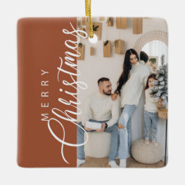 Terracotta Merry Christmas Foto Keramikornament