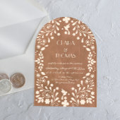 Terracotta Mexican Beige Wedding Invitation Acryleinladungen