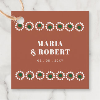 Terracotta Mexican Boho Barro Wedding Geschenkanhänger