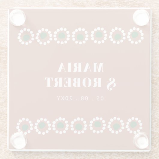 Terracotta Mexican Boho Barro Wedding Glasuntersetzer (Rückseite)