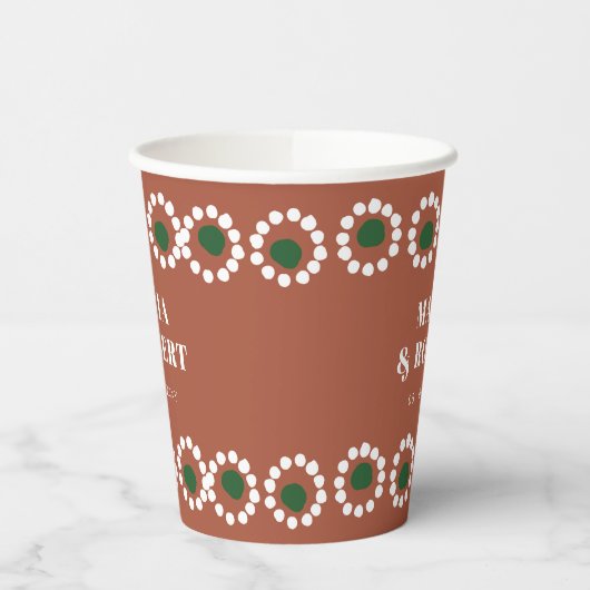 Terracotta Mexican Boho Barro Wedding Pappbecher (Links)