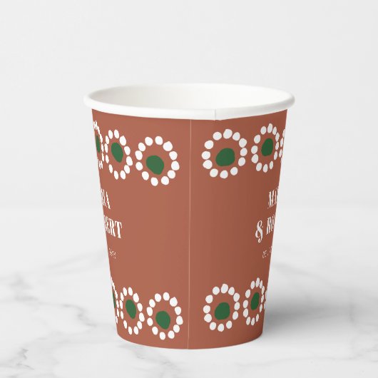 Terracotta Mexican Boho Barro Wedding Pappbecher (Rechts)