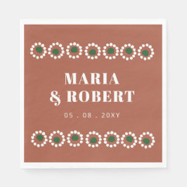 Terracotta Mexican Boho Barro Wedding Serviette