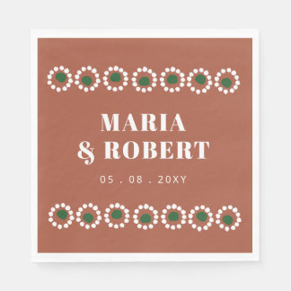 Terracotta Mexican Boho Barro Wedding Serviette