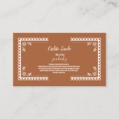 Terracotta Mexican Cielito Lindo Bücher für Baby Begleitkarte (Vorderseite)