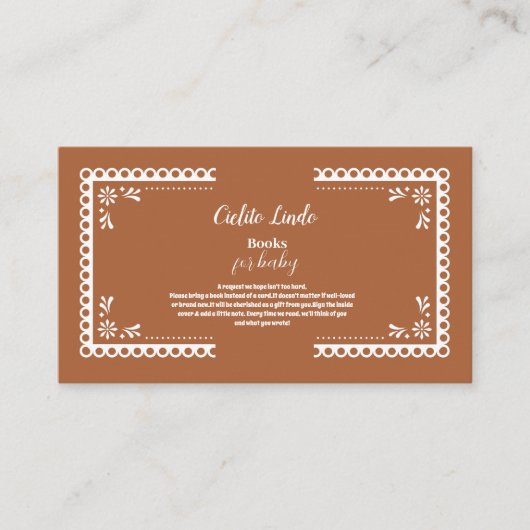 Terracotta Mexican Cielito Lindo Bücher für Baby Begleitkarte (Vorderseite)