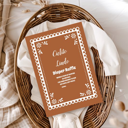 Terracotta Mexican Cielito Lindo Diapper Raffle Begleitkarte