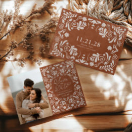 Terracotta Mexican Wedding Foto Save the Date
