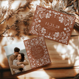 Terracotta Mexican Wedding Foto Save the Date