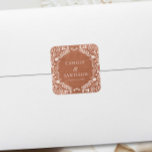 Terracotta Mexican Wedding Papado Quadratischer Aufkleber<br><div class="desc">Fügen Sie Ihre Gastgeschenke Hochzeiten oder Schreibwaren mit diesem Terracotta-Aufkleber eine personalisierte Touch hinzu,  die mit aufwändigen mexikanischen Papel-Picado-Details besticht. Ideal für boho-inspiriert Feiern mit einem rustikalen mexikanischen Thema. - Entsprechende Artikel in unserer Terracotta Papel Picado Collection</div>