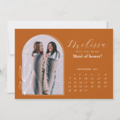 Terracotta Minimal Arch Bridesmaid Vorschlag für e Einladung (Vorderseite)