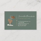 Terracotta Minimal Blume Botanische Keramik Vase Visitenkarte (Rückseite)