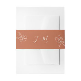 Terracotta Minimal Floral Wedding Einladungsbanderole