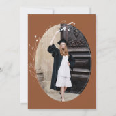 Terracotta Minimal Foliage Foto Graduation Party Einladung (Rückseite)