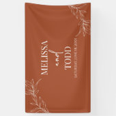 Terracotta Minimal Minimalistische Branch Leaf Wed Banner (Vertikal)