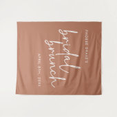 Terracotta Minimal Script Bridal Brunch Hintergrun Wandteppich (Vorderseite (Horizontal))