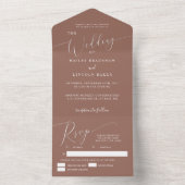 Terracotta Minimal Wedding Elegantes Script All In One Einladung (Innen Boden)