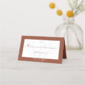 Terracotta Minimal White Gray Boho Hochzeit Platzkarte (Vorderseite)