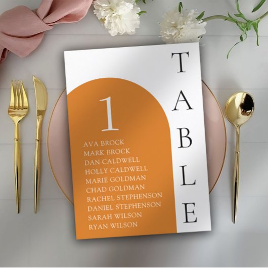 Terracotta Minimale Tischnummer Sitzkarte