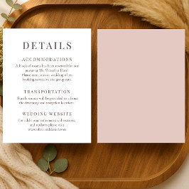 Terracotta Minimalist Elegant Wedding Details Einladung