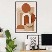 Terracotta Minimalist Geometric Poster (Heimbüro)