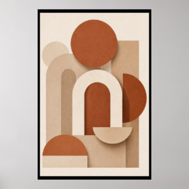 Terracotta Minimalist Geometric Poster