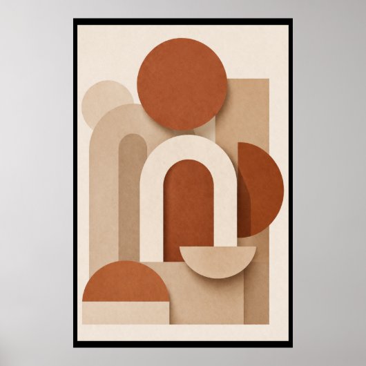 Terracotta Minimalist Geometric Poster (Vorne)