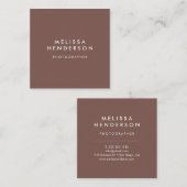 Terracotta Minimalist Professional Modern Quadratische Visitenkarte (Vorne/Hinten)