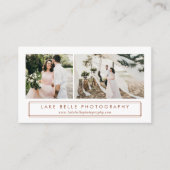 Terracotta Minimalist Two Photo Layout Modern Visitenkarte (Vorderseite)