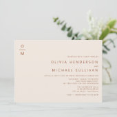 Terracotta Minimalist Typografy Monogram Wedding Einladung (Stehend Vorderseite)