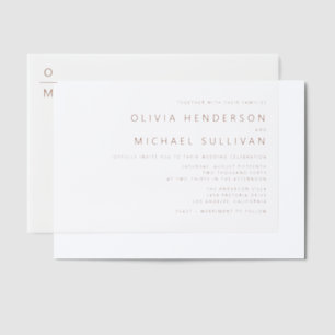 Terracotta Minimalist Typografy Monogram Wedding Pergament Einladungen